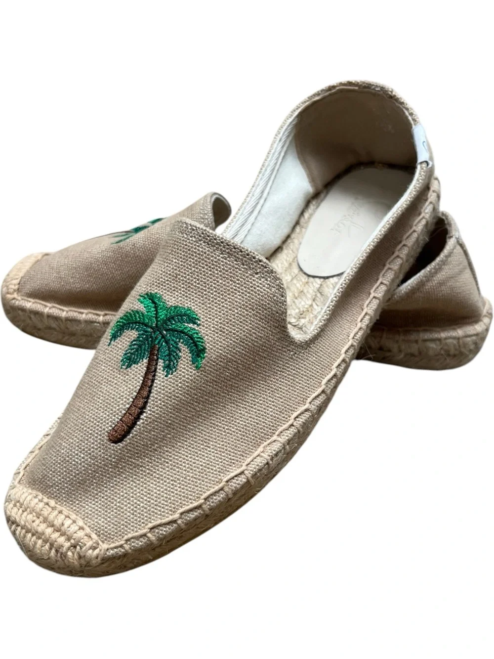 Sea Star Canvas Palm Embroidered Espadrilles